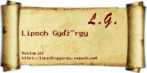 Lipsch György névjegykártya